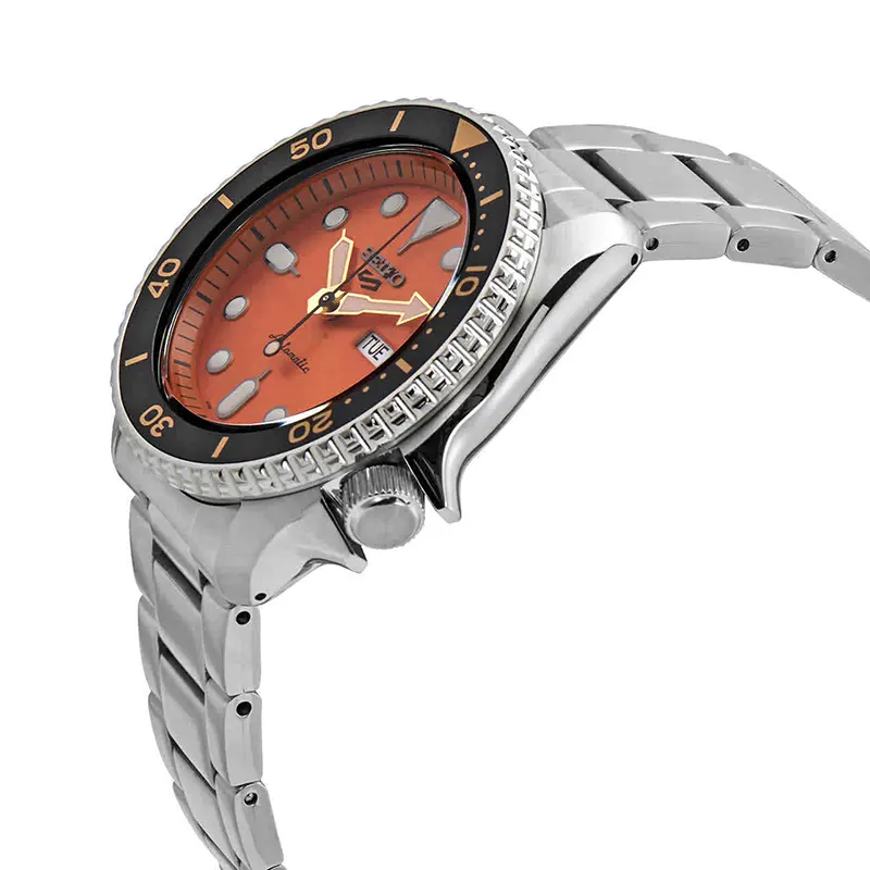 Seiko 5 Sports Analogue Automatic Orange Dial Men's Watch- SRPD59K1